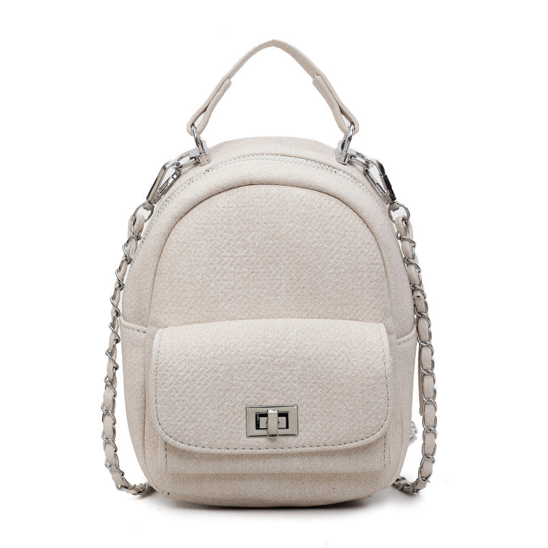 Korean Style Solid Color High-end British Casual Backpack
